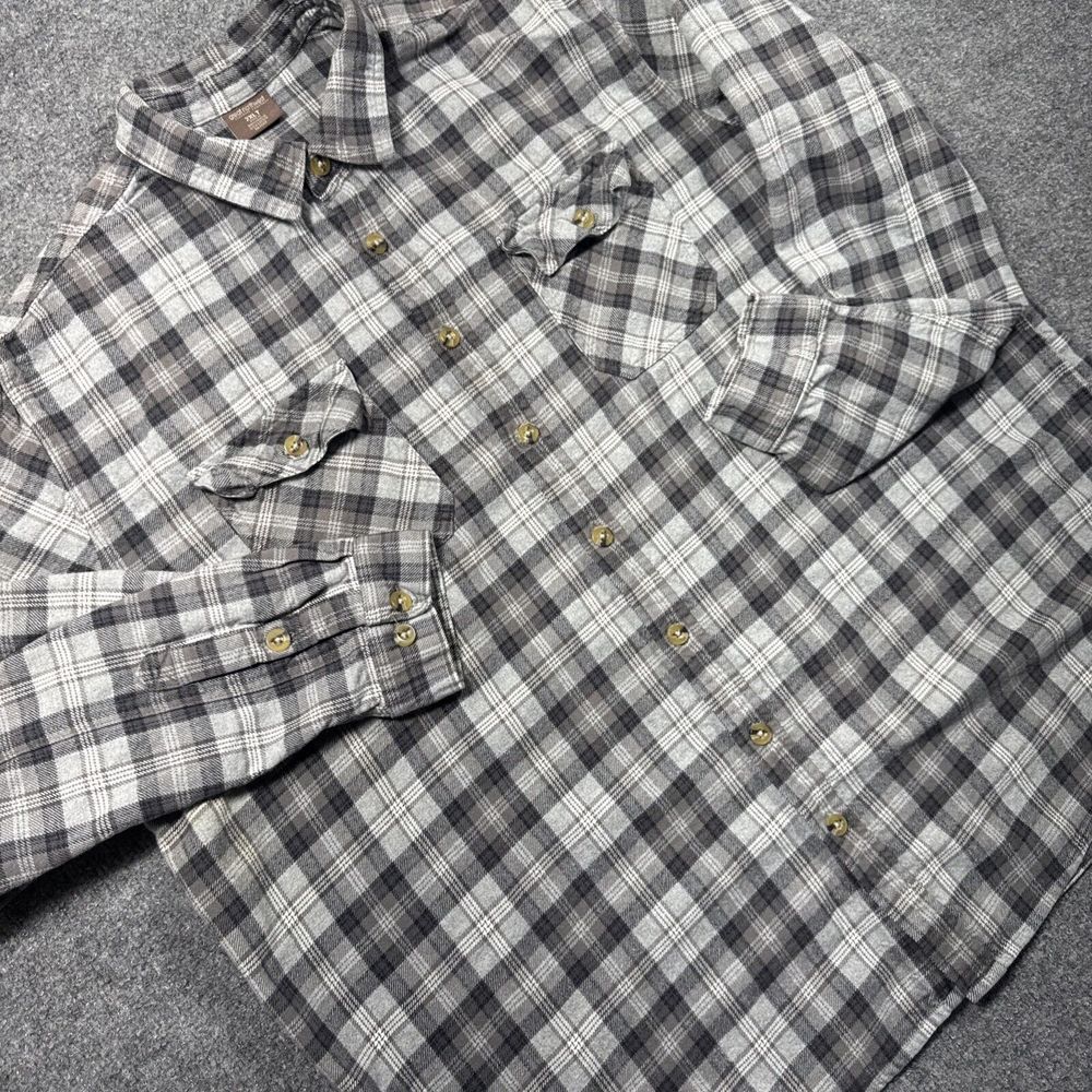 Great Northwest Mens Flannel Plaid Gray 2XLT Tall‎ Western Cowboy Long Sleeve